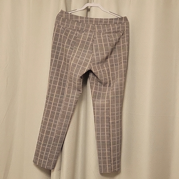 Adrianna Papell Plaid Taupe Dress Pants - Picture 4 of 8